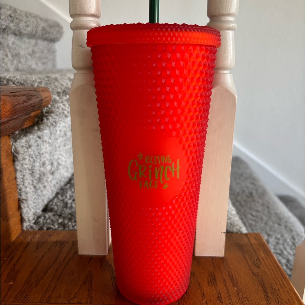 Starbucks Tumbler with Green Grinch Design limited edition Christmas get 1 free